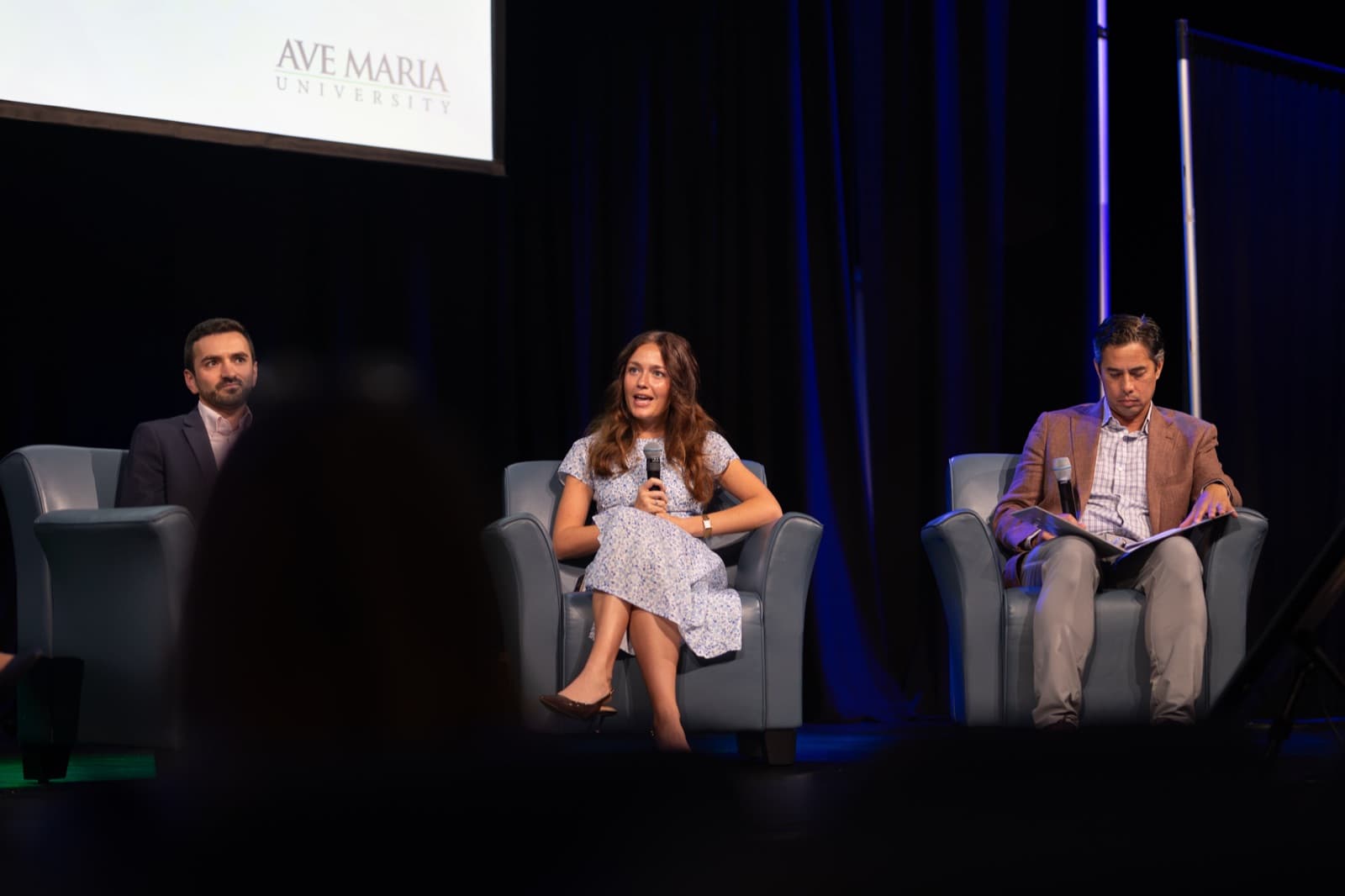 Alumni speaker offering advice to current Gyrene students
